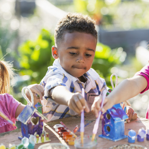 children painting.